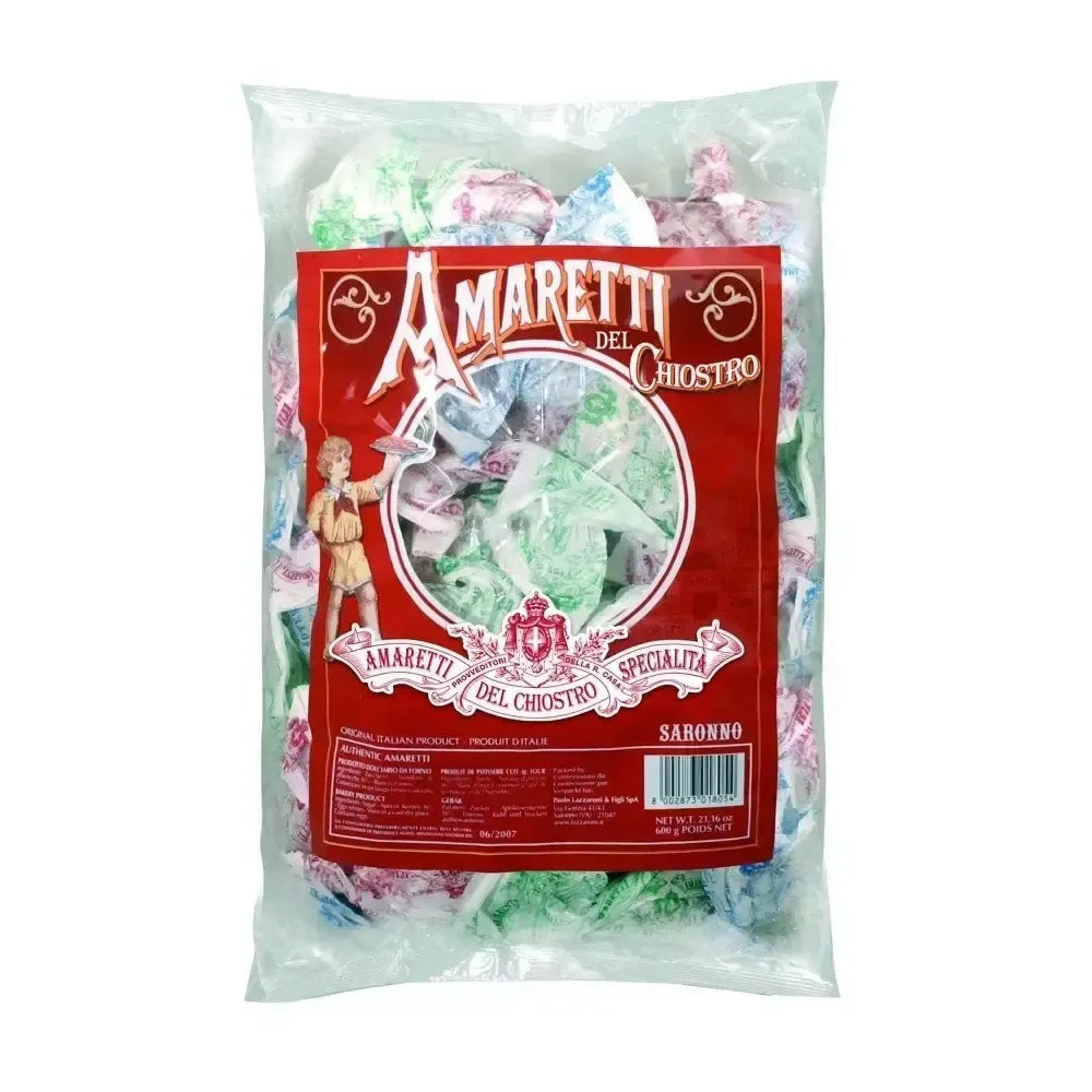 Chiostro di Saronno presenta i suoi Amaretti Croccanti, un classico della dolcezza italiana. Incartati singolarmente, uniscono tradizione e qualità nelle mandorle.