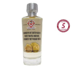 Une élégante bouteille de condiment à la truffe blanche, idéale pour ajouter une touche gastronomique et raffinée à tous vos plats.