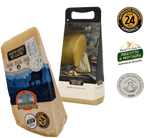 Explore the excellence of the Parma hills with 24-month Parmigiano Reggiano DOP, a rich-flavoured mountain cheese, presented in a gift box.
