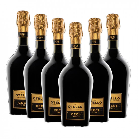 Wine  Lambrusco I.G.T.  Otello Black Lambrusco Gold Ceci Wineries 6 Bottles Gran Medaglia D'oro Vinitaly 2010 "5 Clusters"