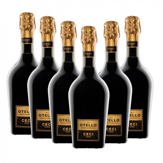 Wine  Lambrusco I.G.T.  Otello Black Lambrusco Gold  Ceci Wineries 6 Bottles  Gran Medaglia D'oro Vinitaly 2010  "5 Clusters"