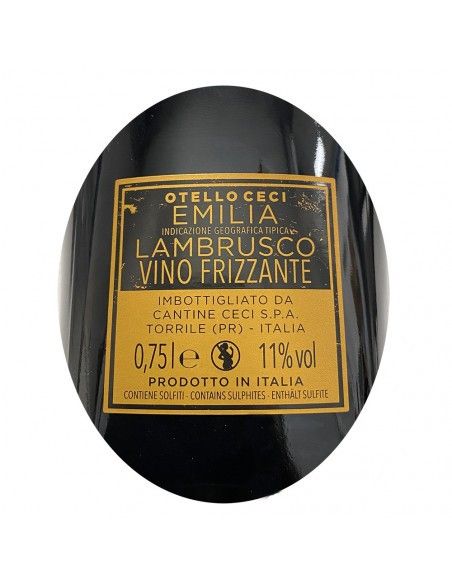 Wine  Lambrusco I.G.T.  Otello Black Lambrusco Gold  Ceci Wineries 6 Bottles  Gran Medaglia D'oro Vinitaly 2010  "5 Clusters"