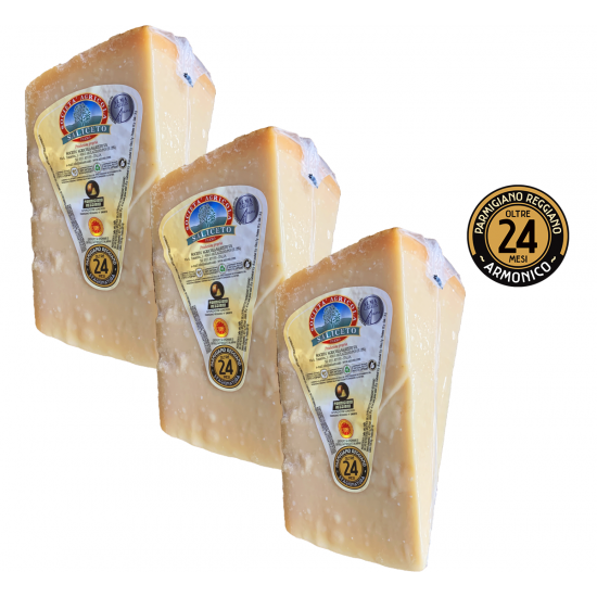 Parmigiano Reggiano PDO - From Hill - 24 Months - (3 x 1.35 Kg. / 3.0 Lbs.)