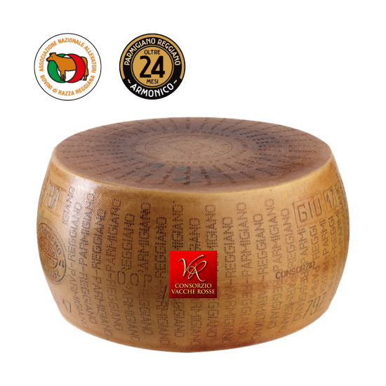 Parmigiano Reggiano DOP - Punaiset lehmät - 24 kuukautta - Kokonainen pyörä