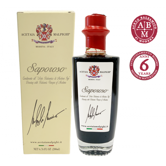 Dressing with Balsamic Vinegar of Modena PGI - Saporoso - 6 Years (200 ml. / 6.76 fl. oz.)