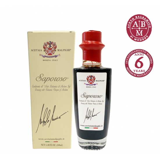 Dressing with Balsamic Vinegar of Modena PGI - Saporoso - 6 Years (100 ml. / 3.38 fl. oz.)