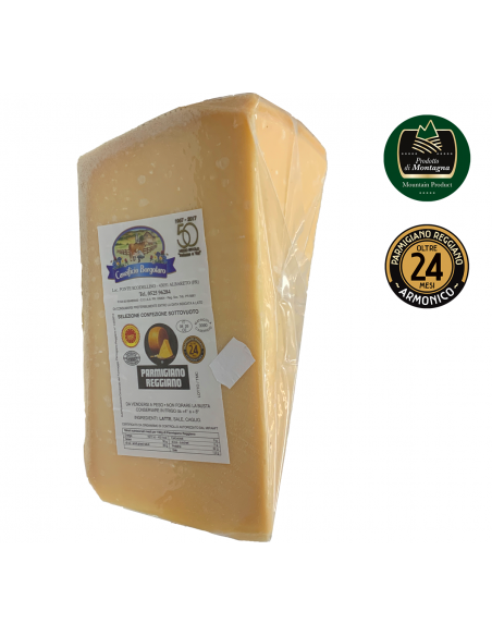 Parmigiano Reggiano PDO - Mountain Product - 24 Months (1.35 Kg. / 3.0 Lbs.)