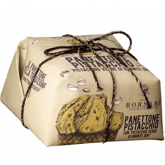 Pistachio Panettone - Italian Cake - Hand Wrapped (1 Kg. / 2.20 Lbs.)