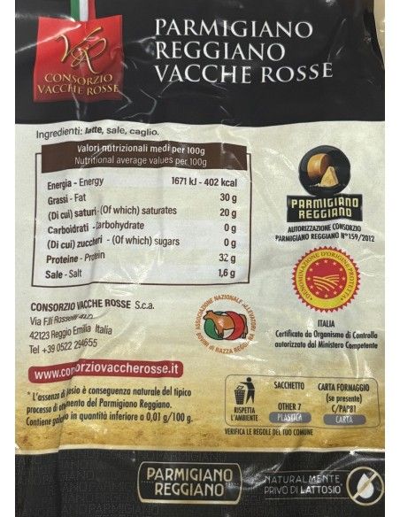 Parmigiano Reggiano DOP - Vacche Rosse - 30 Mesi (500 Gr.)