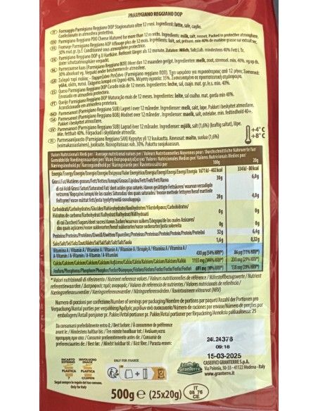 Parmigiano Reggiano DOP 25 snack - 25 x 20 gr (tot. 500 gr)