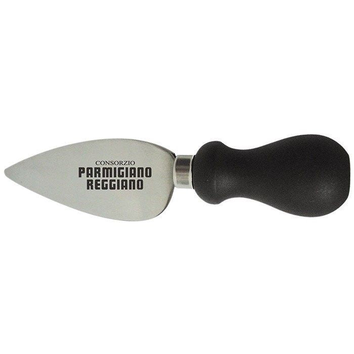 Un robusto coltello a mandorla, ideale per tagliare il Parmigiano Reggiano in modo autentico e tradizionale, con lama corta.