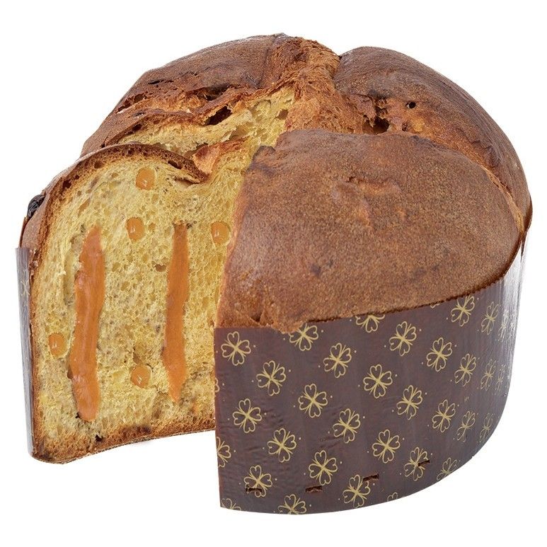 Squisito panettone alla zucca, presentato in una latta, dal colore dorato e dalla consistenza soffice. Il suo ripieno cremoso è un connubio perfetto di zucca e spezie autunnali, rendendolo l'ideale per le celebrazioni festive.