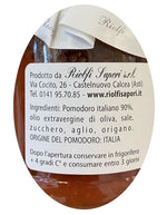 Goditi l'autentico sapore di una salsa per bruschette, realizzata con pomodoro italiano, olio d'oliva e origano, ideale per aperitivi e antipasti casalinghi.
