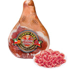 Un delizioso Prosciutto di Parma DOP, sapientemente disossato e maturato per 30 mesi, sfoggia un sapore ricco e un profumo irresistibile.