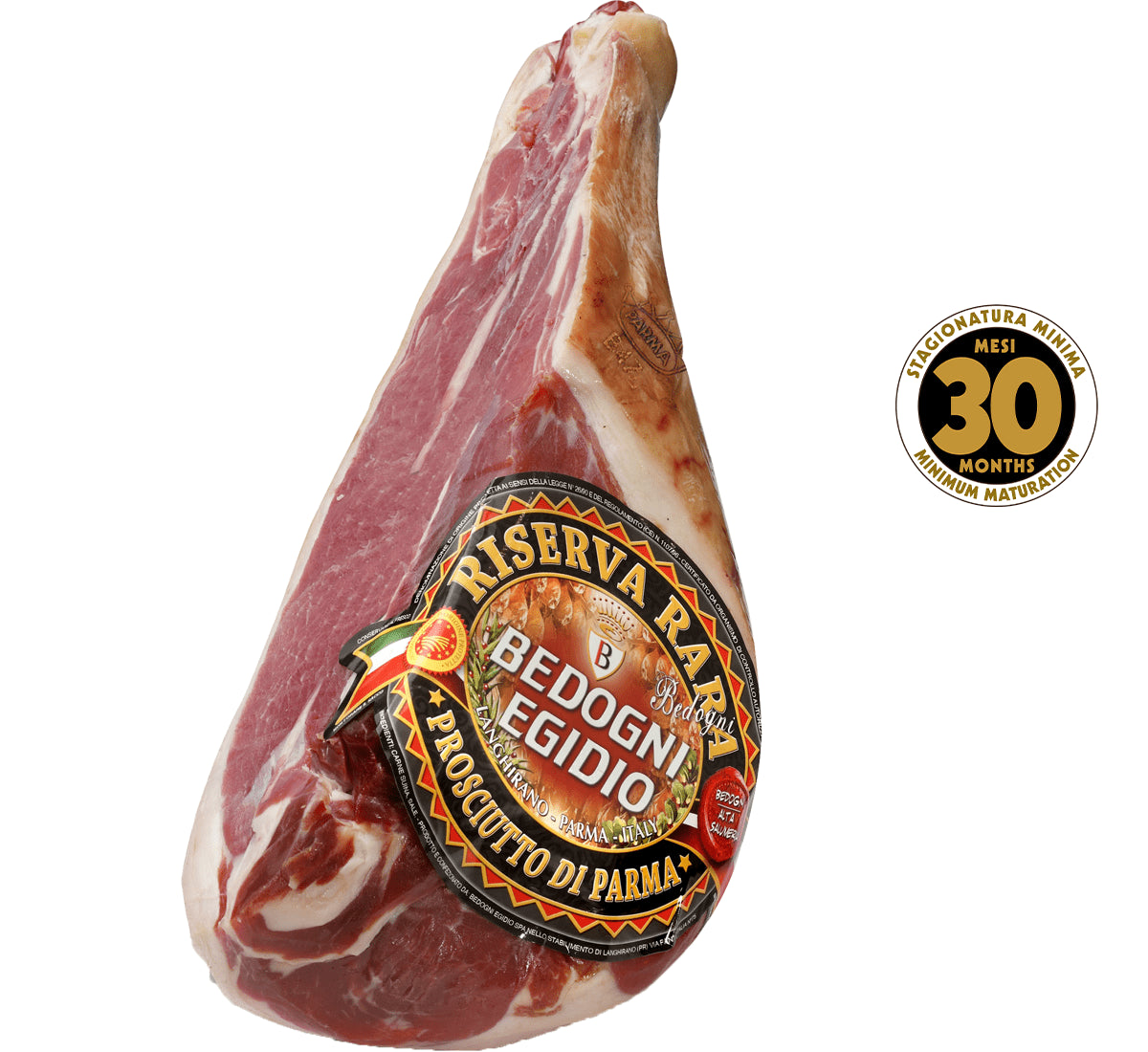 Un prosciutto DOP di Parma, disossato e stagionato per 30 mesi nelle montagne appenniniche, esprime un sapore unico ed artigianale.
