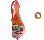 Autentico Prosciutto di Parma DOP, stagionato per 16 mesi, disossato e ricco di sapore italiano, maturato tra le colline emiliane.