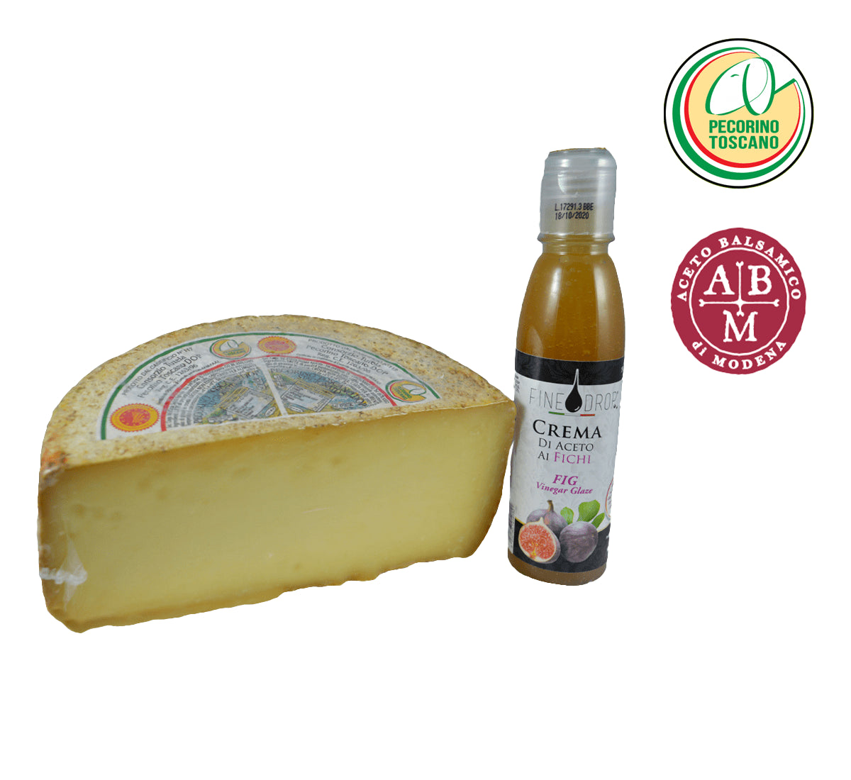 Un autentico Pecorino Toscano DOP, arricchito da una crema di Aceto Balsamico e fichi, per un'esperienza gourmet toscana.