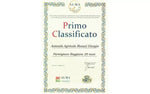 Riconoscimento di eccellenza per il Parmigiano Reggiano Bonati, formaggio stagionato per 28 mesi, immortalato nel suo certificato di premiazione.