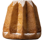 Un pandoro dorato, soffice e fragrante, incartato a mano, ideale per arricchire le feste natalizie in compagnia.