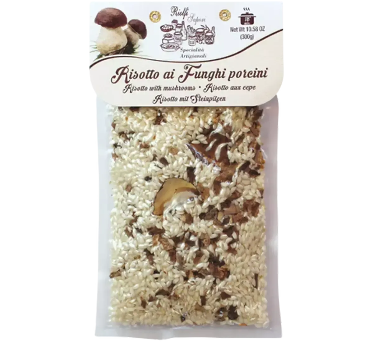 Riolfi Sapori presenta un risotto ai funghi porcini: un piatto cremoso, veloce da preparare e dal sapore autentico italiano.
