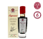 Una bottiglia elegante contiene il condimento delizioso: aceto balsamico italiano di 6 anni. Premiato con il Luxury Award, è caratterizzato da un sapore corposo.