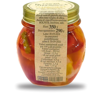 Barattolo di Giardiniera artigianale firmata Roberta, con verdure fresche in agrodolce e l'etichetta della Cascina Pizzavacca dell'Emilia Romagna.