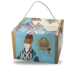 Un panettone delizioso, arricchito con marrons glacés, presentato in una scatola elegante decorata in stile Turandot. Ideale per le feste.