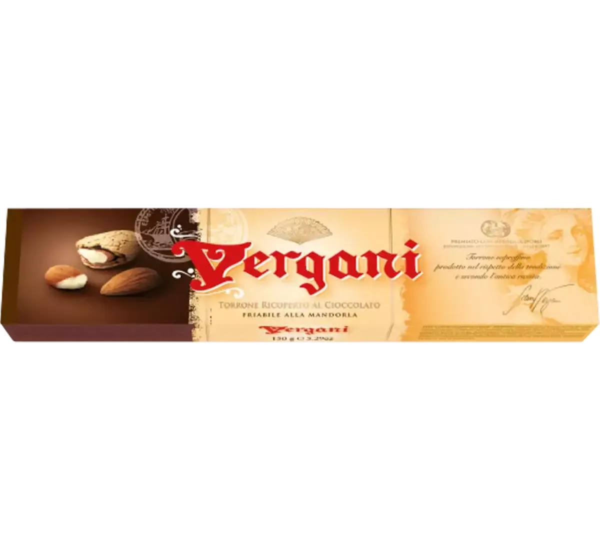 L'eleganza festiva italiana si riflette nell'incarto dorato e rosso della Scatola Mattia, ricca di specialità natalizie come torrone e mandorle.