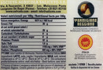 Visualizza l'etichetta del Parmigiano Reggiano DOP invecchiato 24 mesi, con dettagli nutrizionali, contatti del produttore e la certificazione di Prodotto di Montagna.