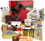 Scopri la box natalizia gourmet: un incanto di Panettone, formaggi DOP, cioccolato, olio al tartufo e torrone.