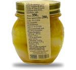 Barattolo di vetro contenente deliziose Cipolle Borettane in agrodolce fatte a mano, un prodotto italiano autentico e senza conservanti.