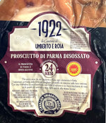Un autentico Prosciutto di Parma DOP, disossato e curato artigianalmente per 24 mesi, vanta un'etichetta elegante ed un gusto inconfondibilmente italiano.