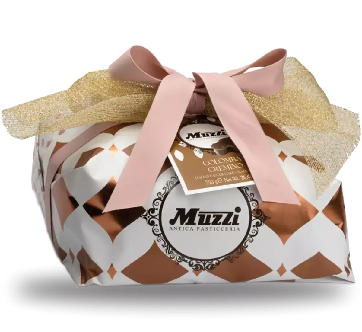 Una colomba Cremino arricchita da cioccolato bianco e gianduia, impreziosita da un raffinato nastro. Il dessert ideale per ogni festività!