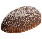 Goditi una colazione indulgente con l'Ovo Borsari, un pane dolce arricchito da crema gianduia e glassa al cioccolato, impreziosito da granella.