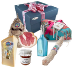 Celebra la Pasqua con il box Festa Grande, un tour gastronomico dell'Emilia: Culatello, Parmigiano, Colomba e Spumante.