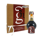 Elegante confezione regalo che custodisce una preziosa bottiglia di aceto balsamico tradizionale di Modena DOP, invecchiato 12 anni.