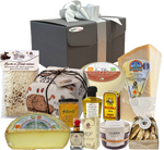 Un box Dino, ricco di prelibatezze italiane artigianali come formaggi DOP, panettone, aceto balsamico e raffinate specialità gourmet per il Natale.