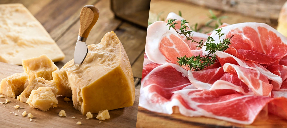 Copertina homepage ParmaShop con prodotti gastronomici.