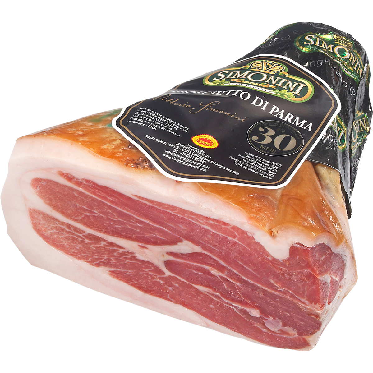Prosciutto di Parma 30 mesi Simonini Eccellente, trancio gambetto senza osso.