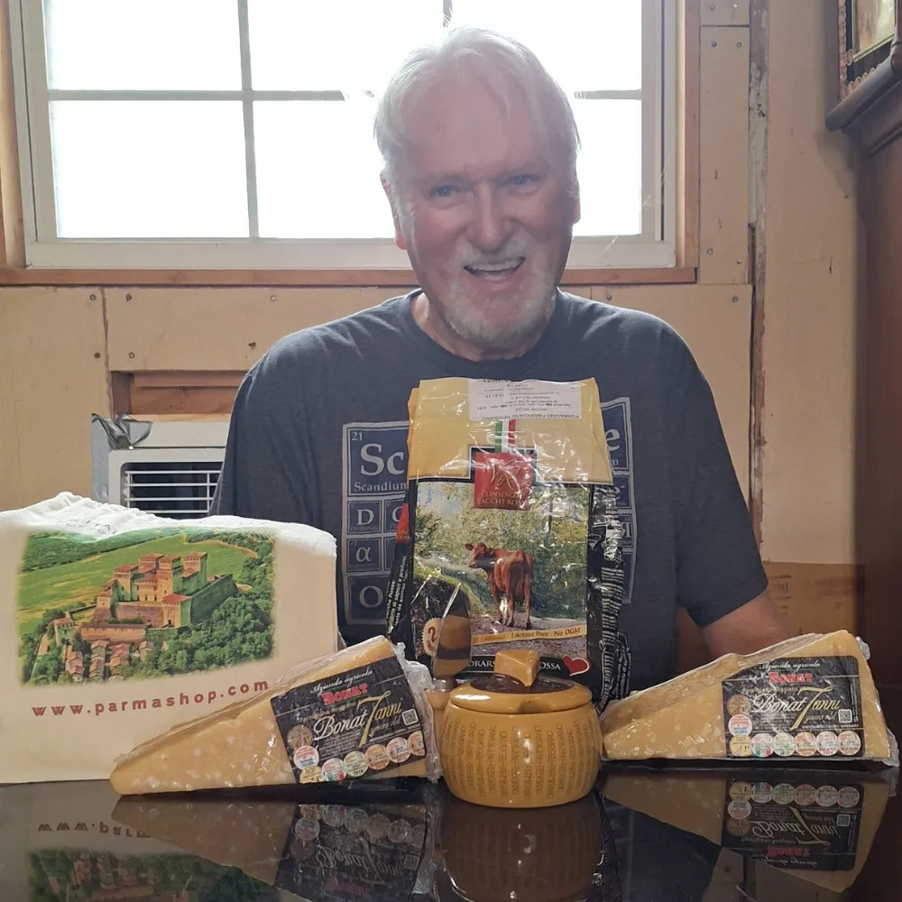Il nostro cliente Gerald con Parmigiano dal Texas.