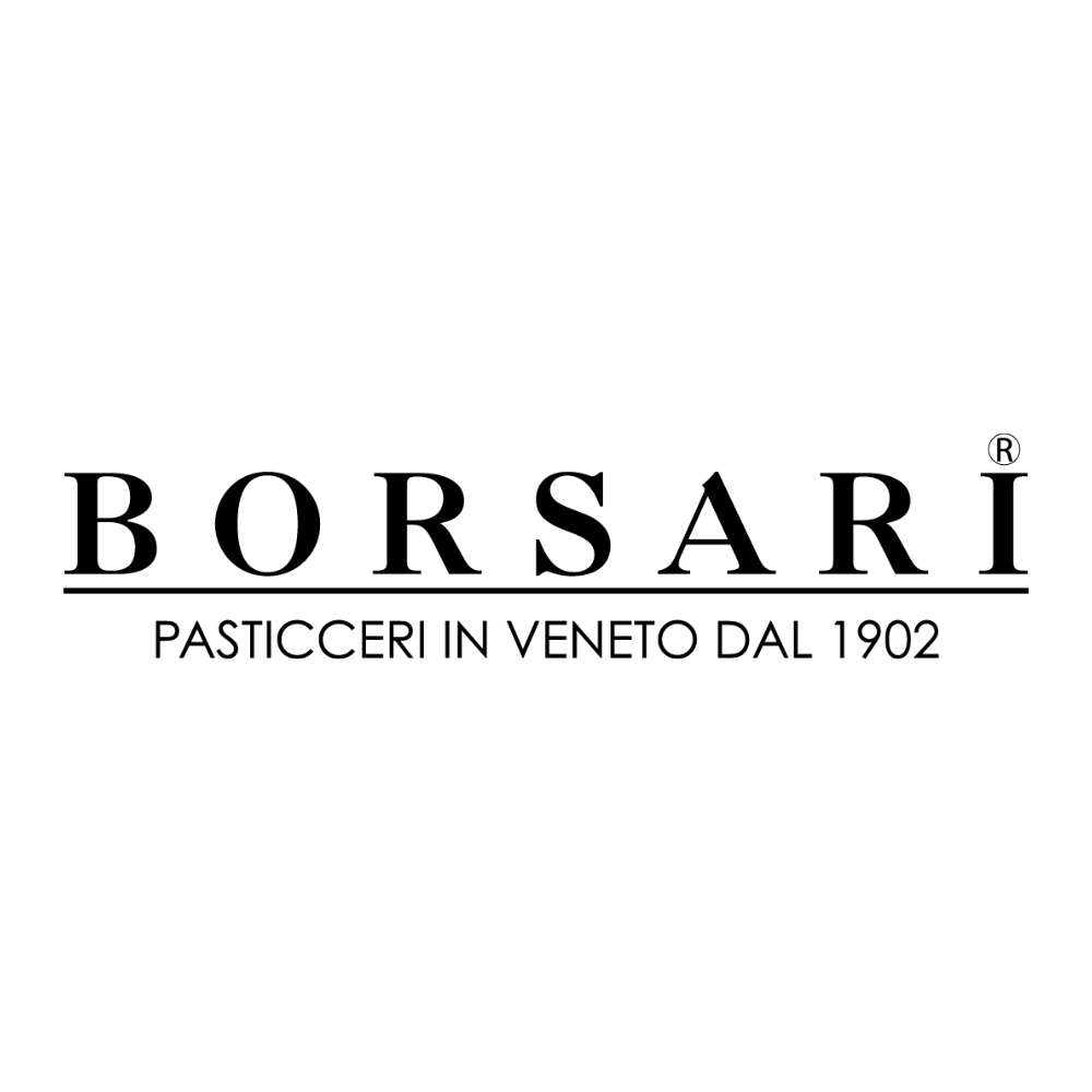 Logo elegante di Borsari, storica pasticceria veneta dal 1902, che evoca tradizione e qualità artigianale.