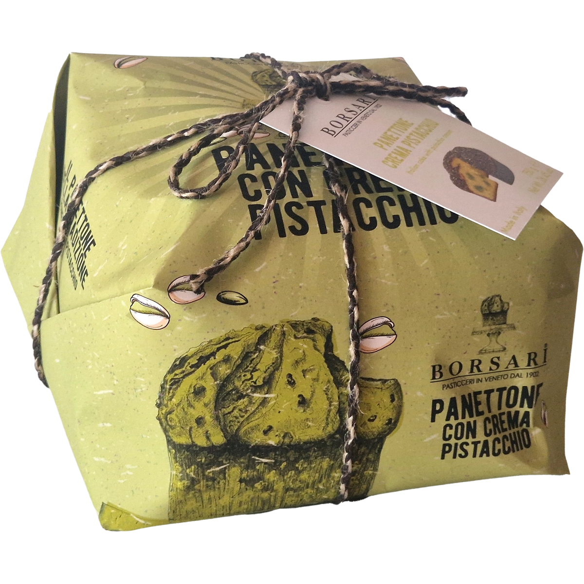 Panettone with Pistachio Cream - Hand Wrapped
