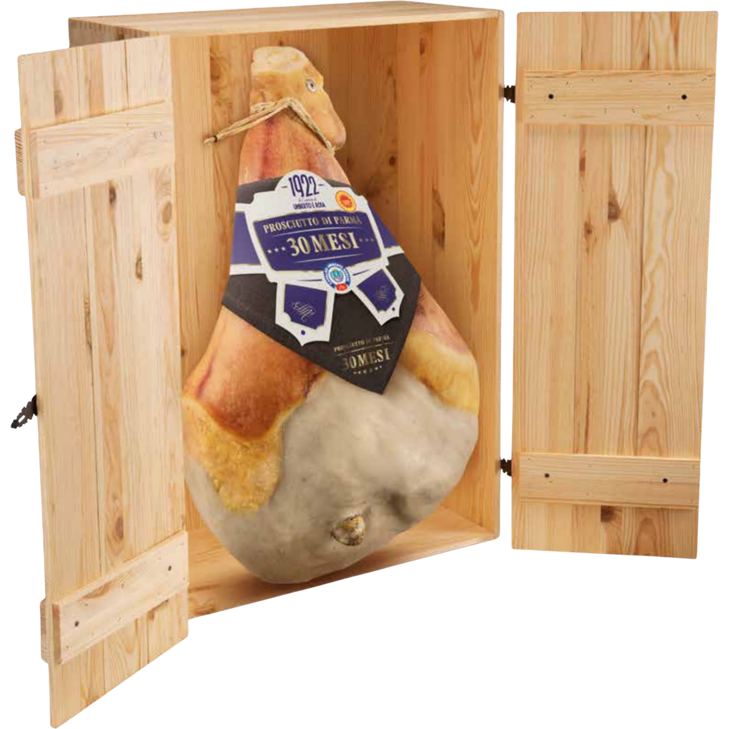 Prosciutto di Parma DOP - 30 Måneder - Hel - Med Ben - I Trækasse