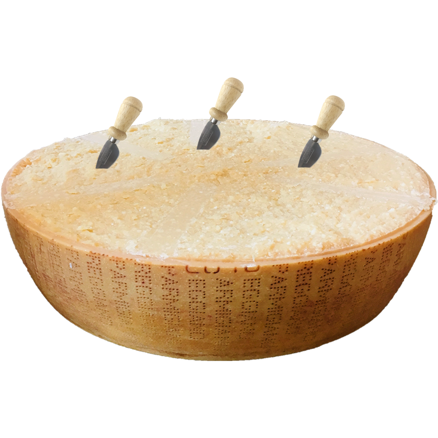 Parmigiano Reggiano SUB - Bergsprodukt - 24 Månader - Halvform + 3 Knivar